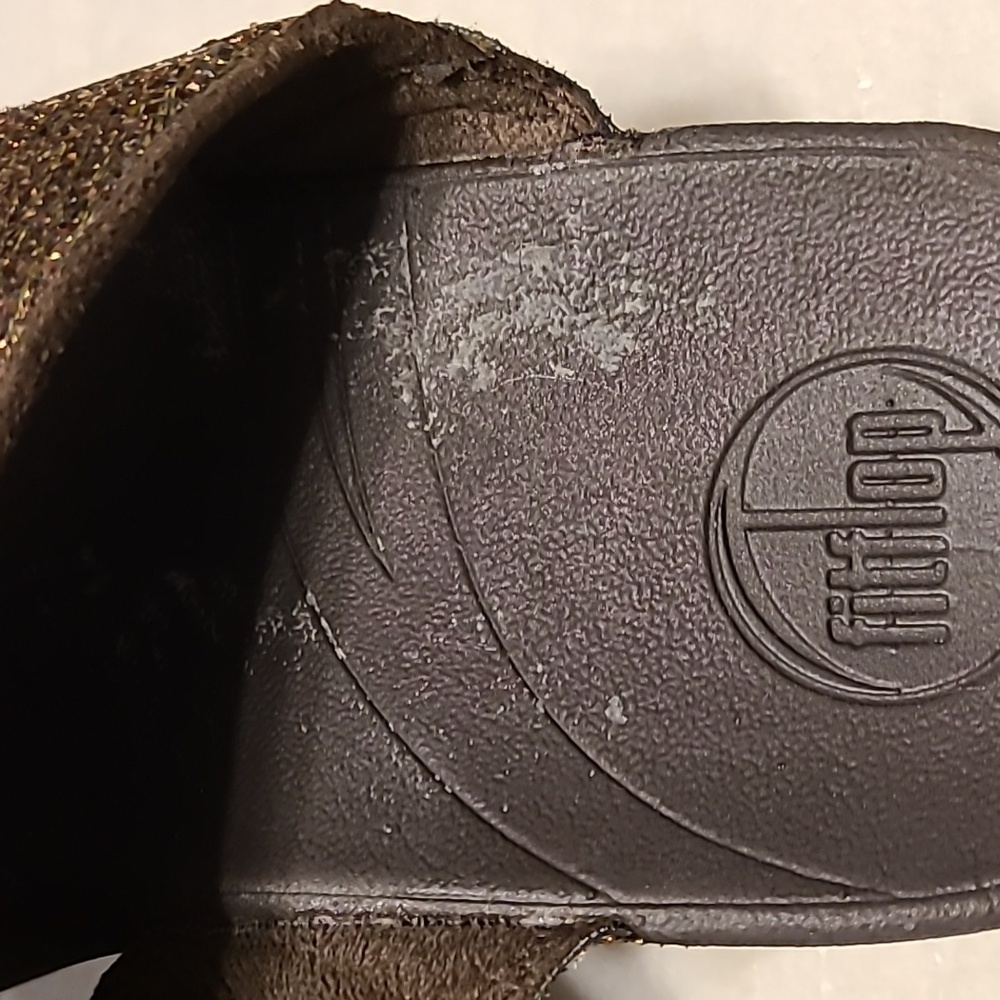 Womens brown, sparkle, Fitflop sandals. - Picture 3 of 9